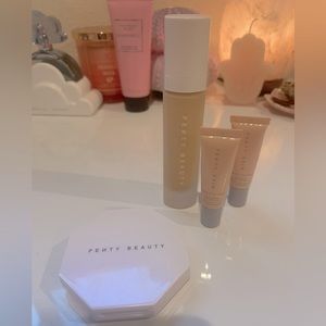 Fenty beauty highlighter, foundation, and dark spot treatment cream.🫶🏼